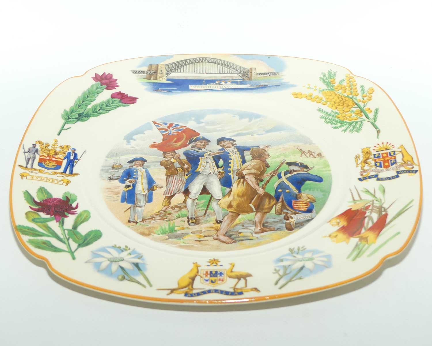 Royal Doulton Australian 1788 - 1938 Sesqui Centenary rack plate D6201 | Square