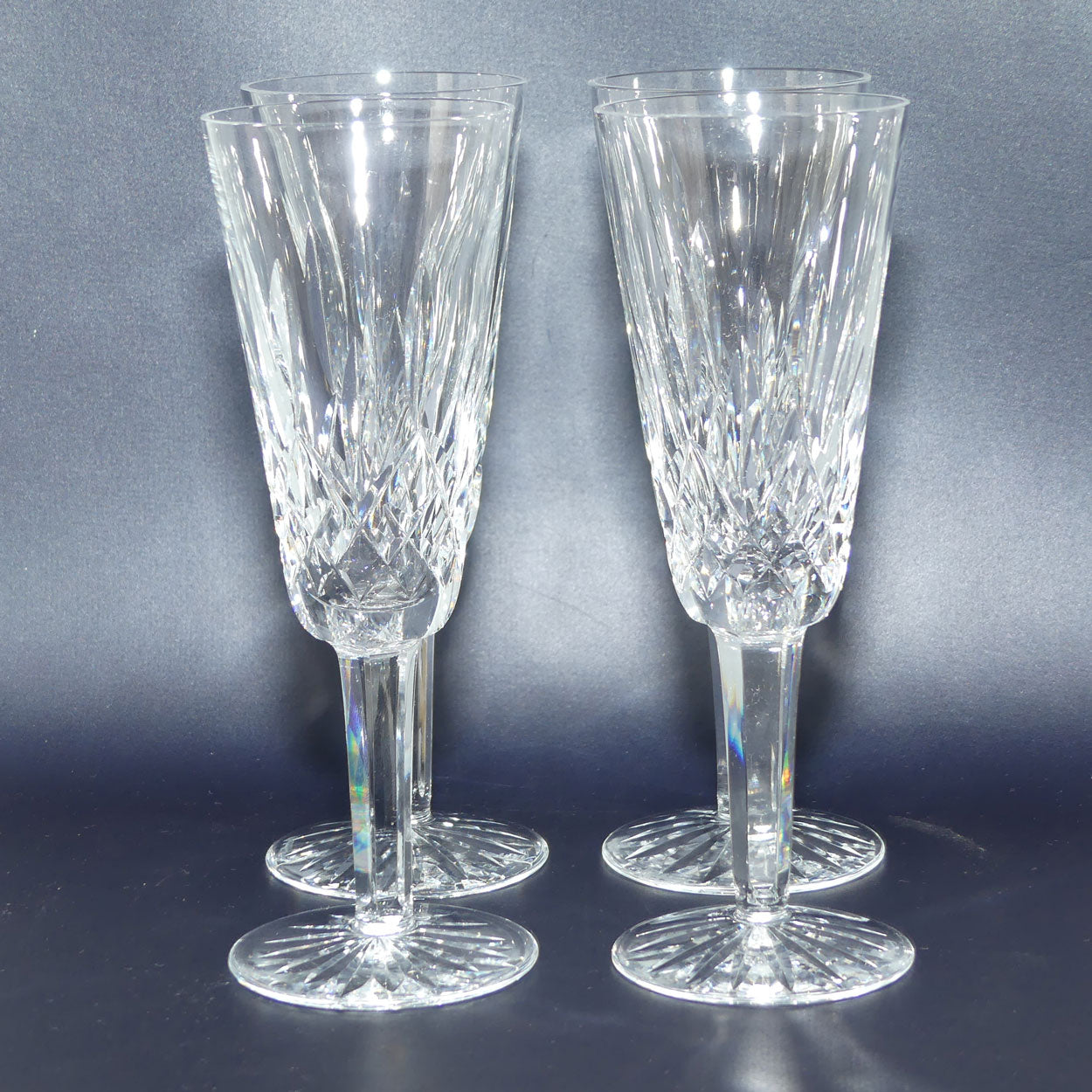 Waterford Crystal Ireland Lismore pattern set of 4 Champagne flutes | 110ml