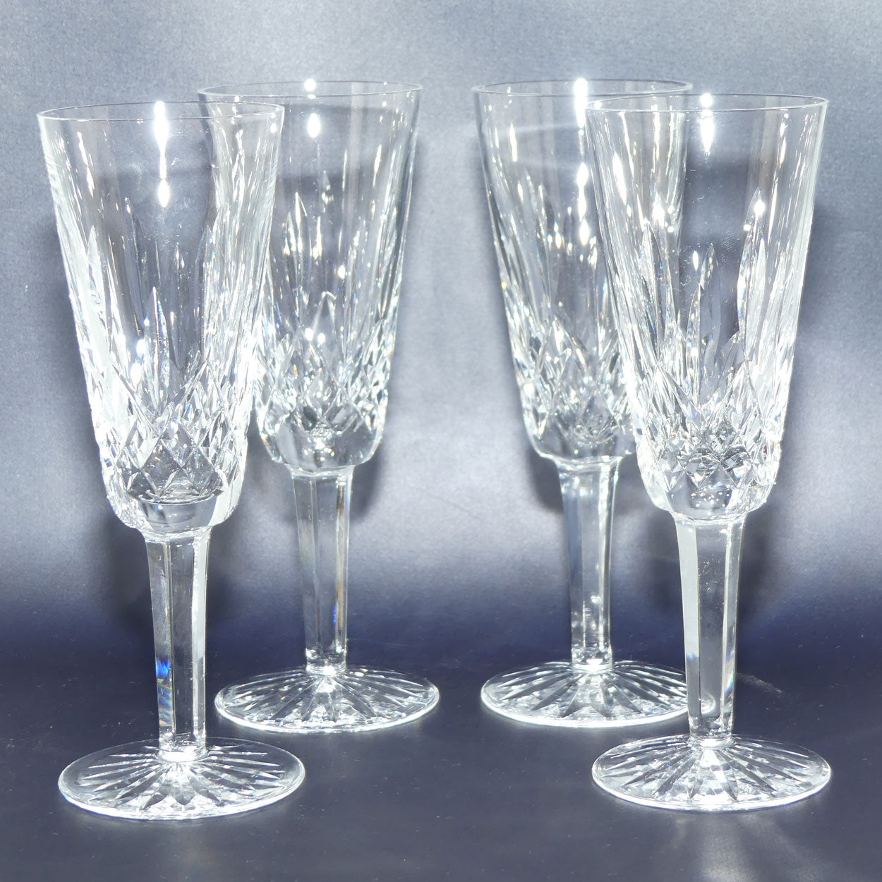 Waterford Crystal Ireland Lismore pattern set of 4 Champagne flutes | 110ml