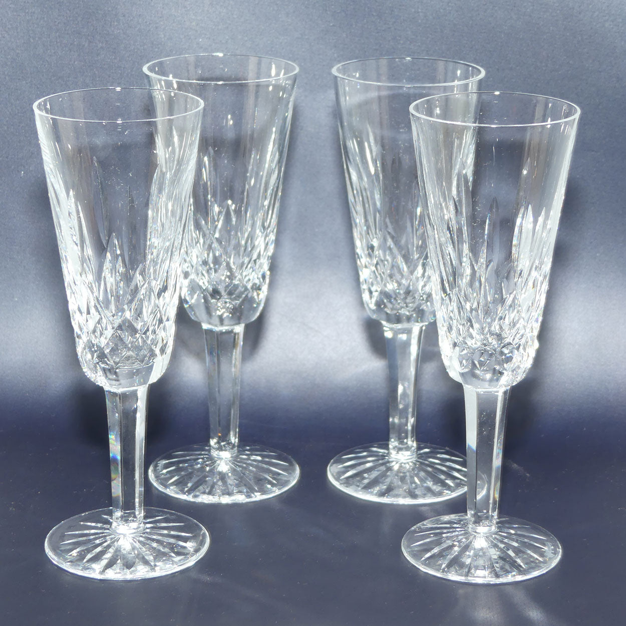Waterford Crystal Ireland Lismore pattern set of 4 Champagne flutes | 110ml