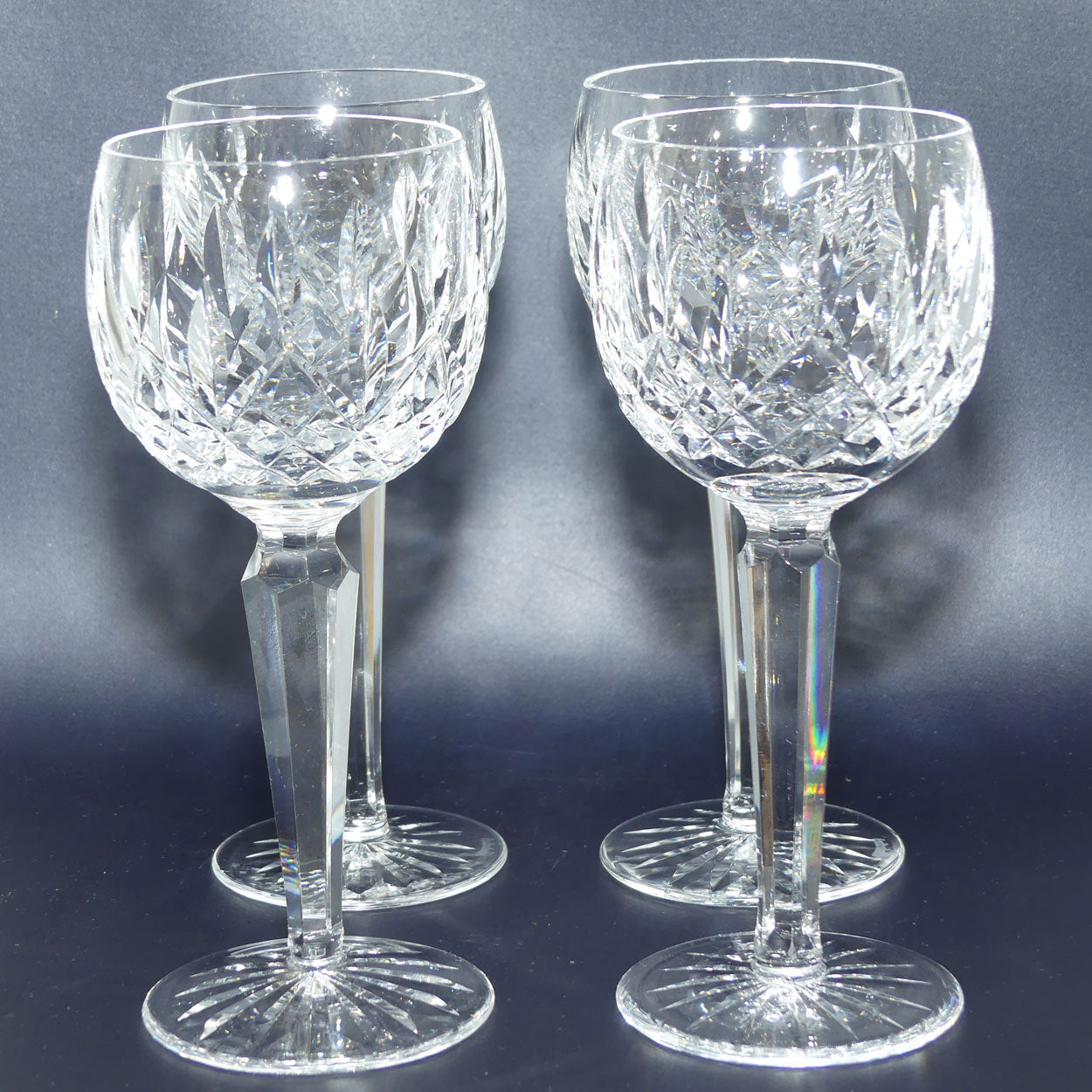Waterford Crystal Ireland set of 4 Lismore Hock wine glasses | 125ml | Set #1