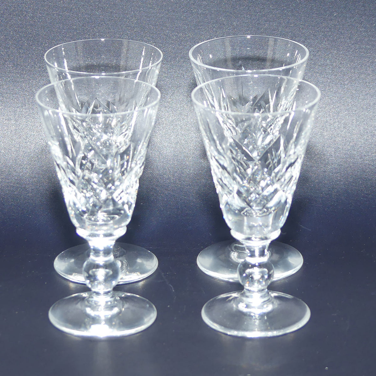 Stuart Crystal set of 4 tiny Liqueurs