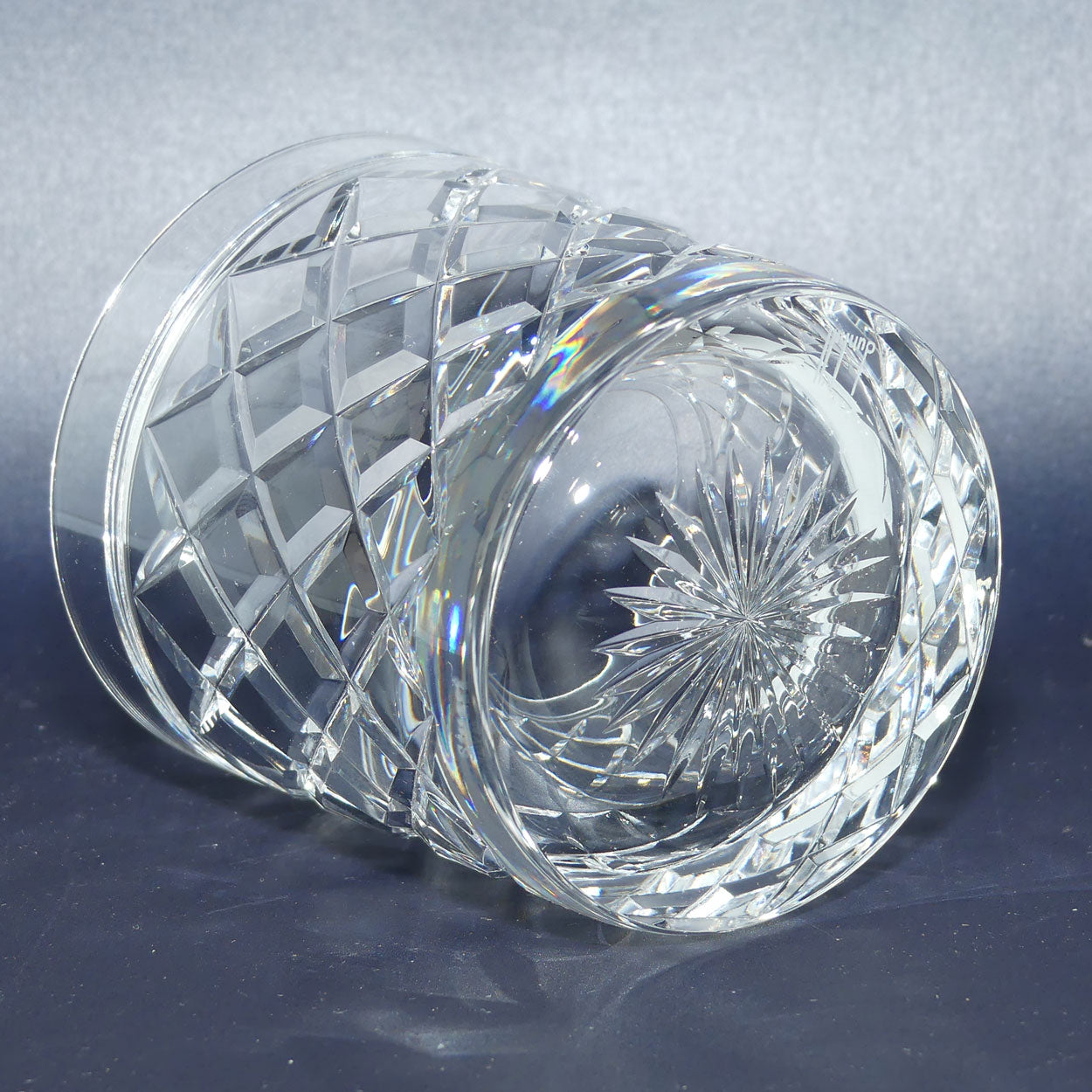 Set of 4 Stuart for Alfred Dunhill Diamond Cut Crystal Whisky tumblers | 175ml | Set #1