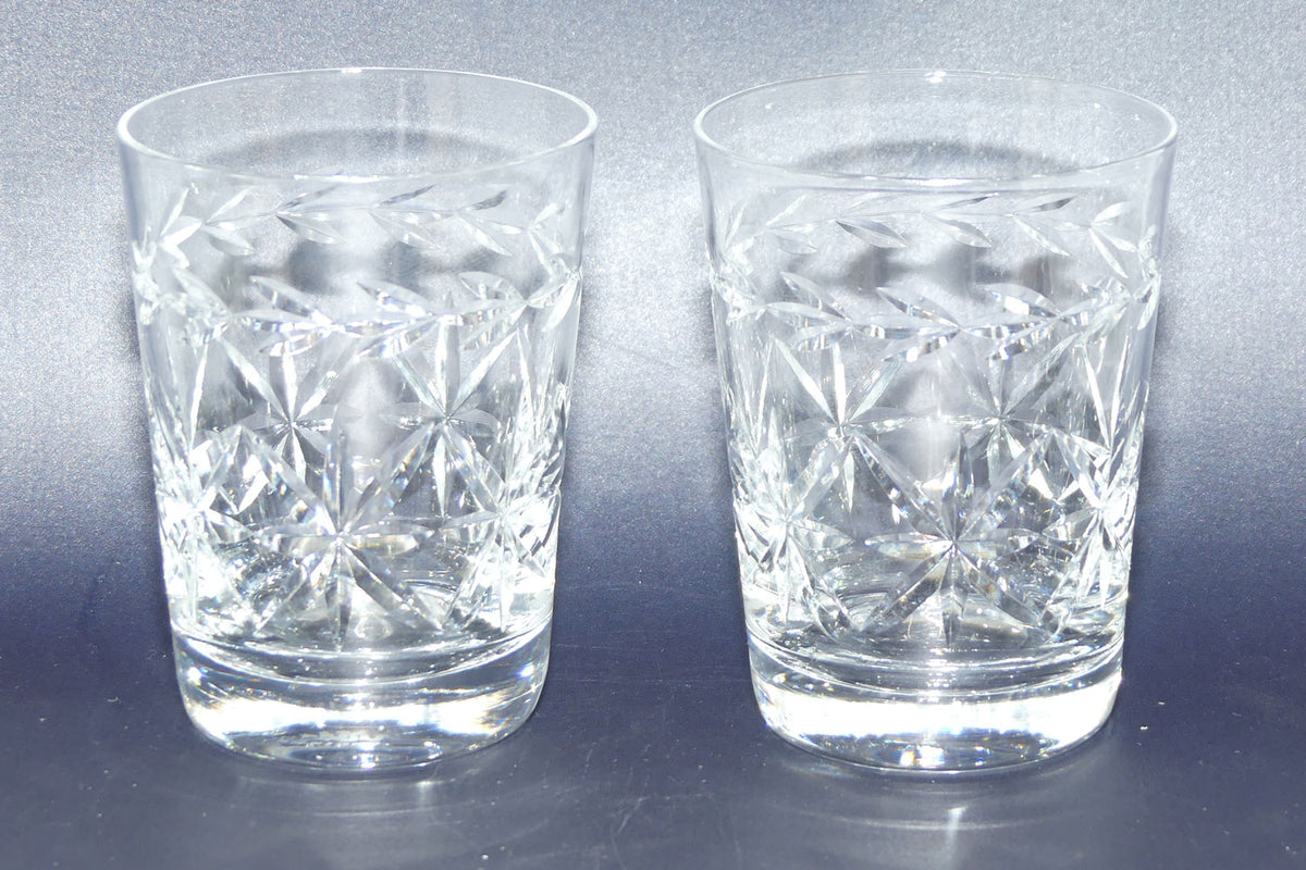 Set of 5 Webb Crystal Facetted Star pattern with garland tumblers | 150ml