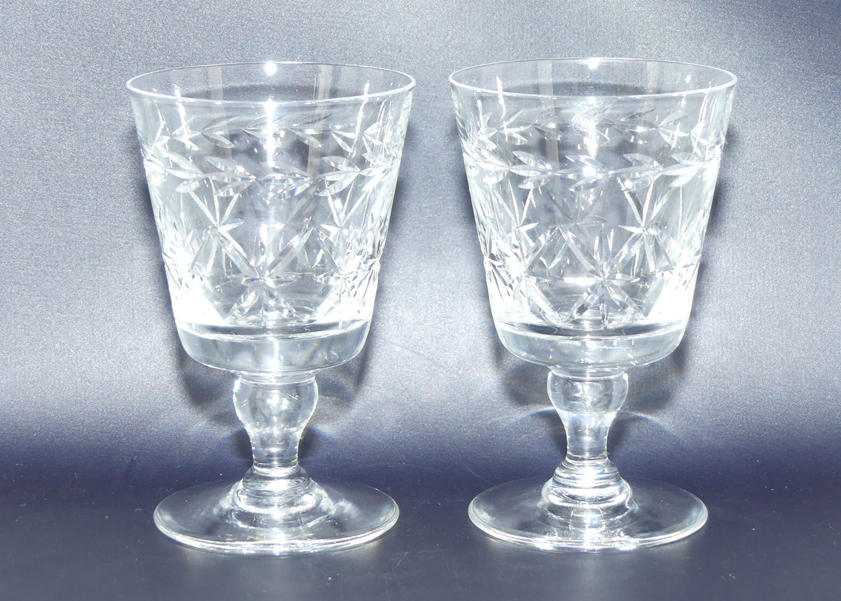 Set of 5 Webb Crystal Facetted Star pattern with garland Wine glasses | 150ml