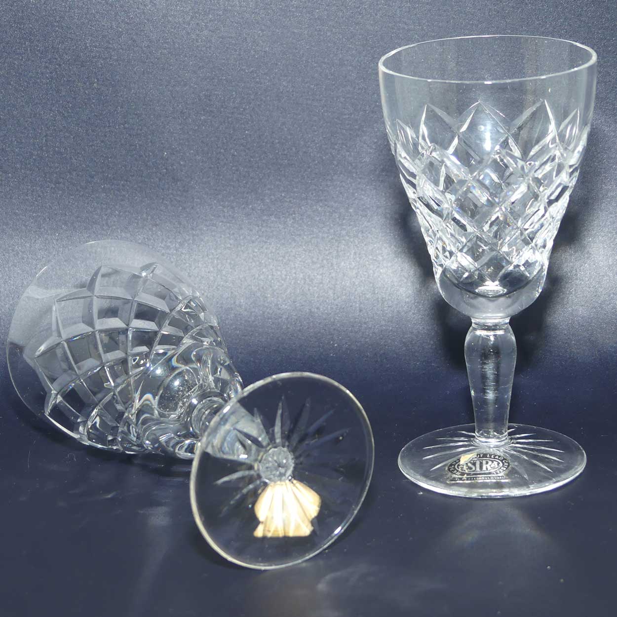 Set of 6 Astra brand Diamond Cut Crystal liqueur glasses | 50ml