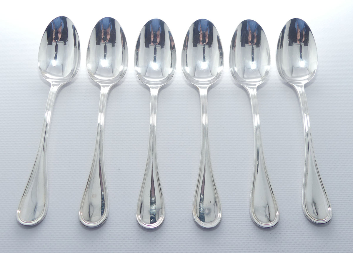 Christofle France | Albi design | Set of 6 Desert Spoons | 17cm long
