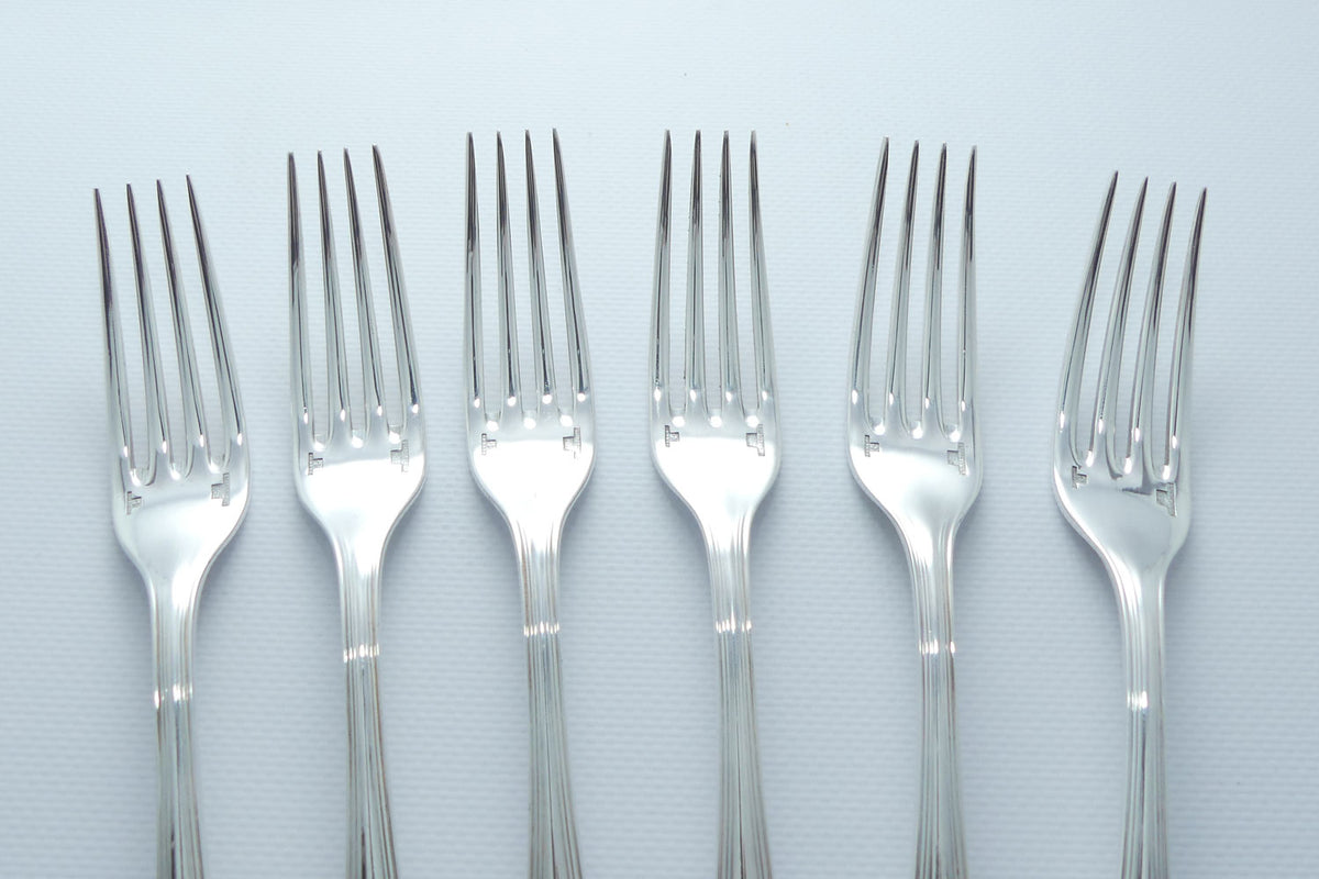 Christofle France Spatours design set of 6 Dinner Forks | 20.5cm long