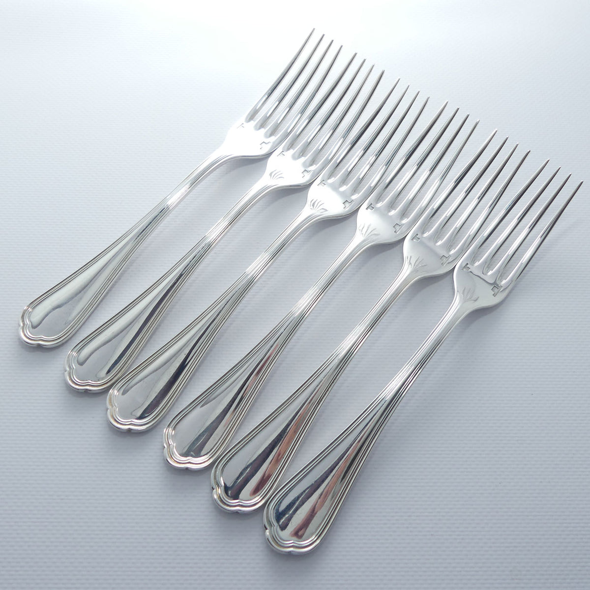 Christofle France Spatours design set of 6 Dinner Forks | 20.5cm long