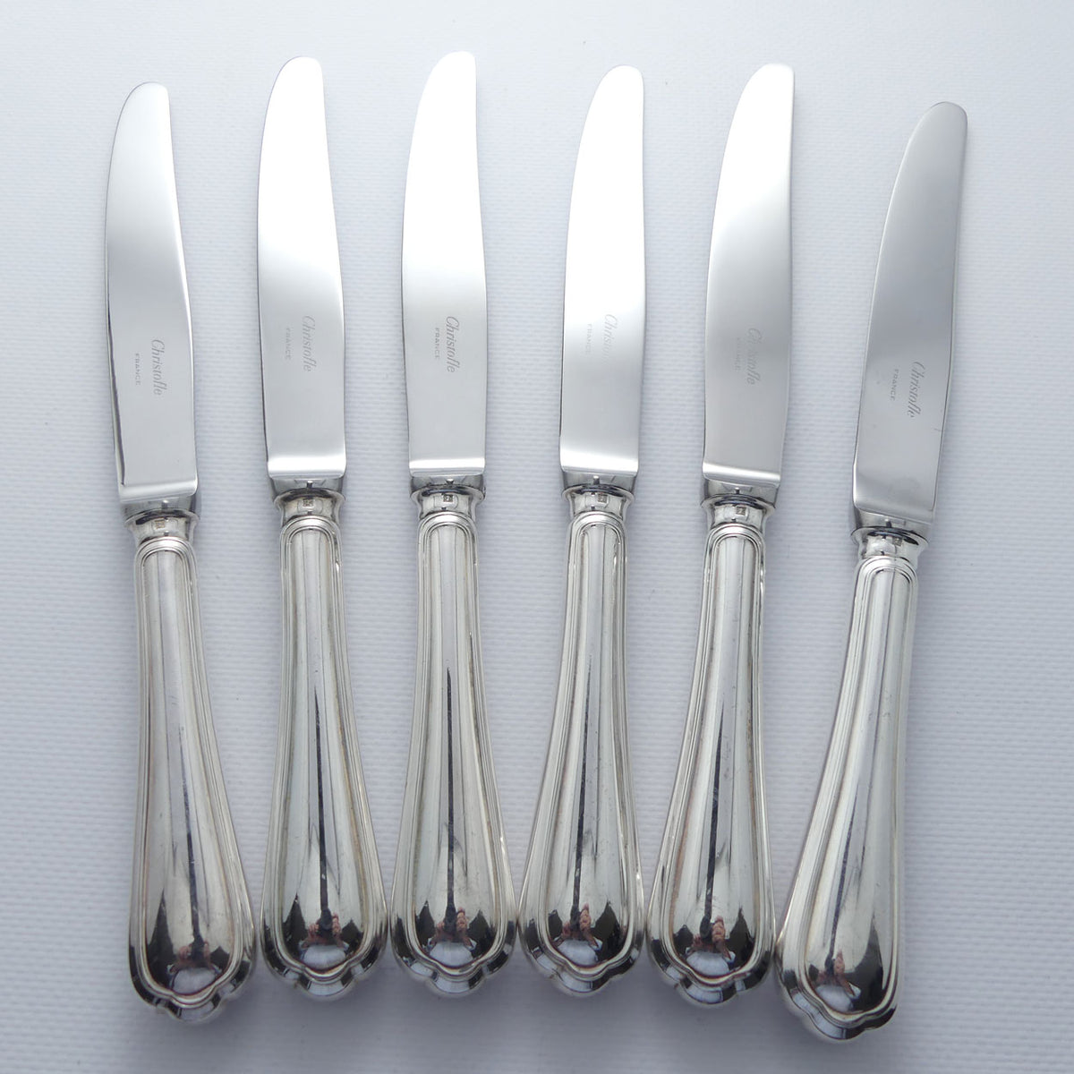 Christofle France Spatours design set of 6 Dinner Knives | 24.5cm long