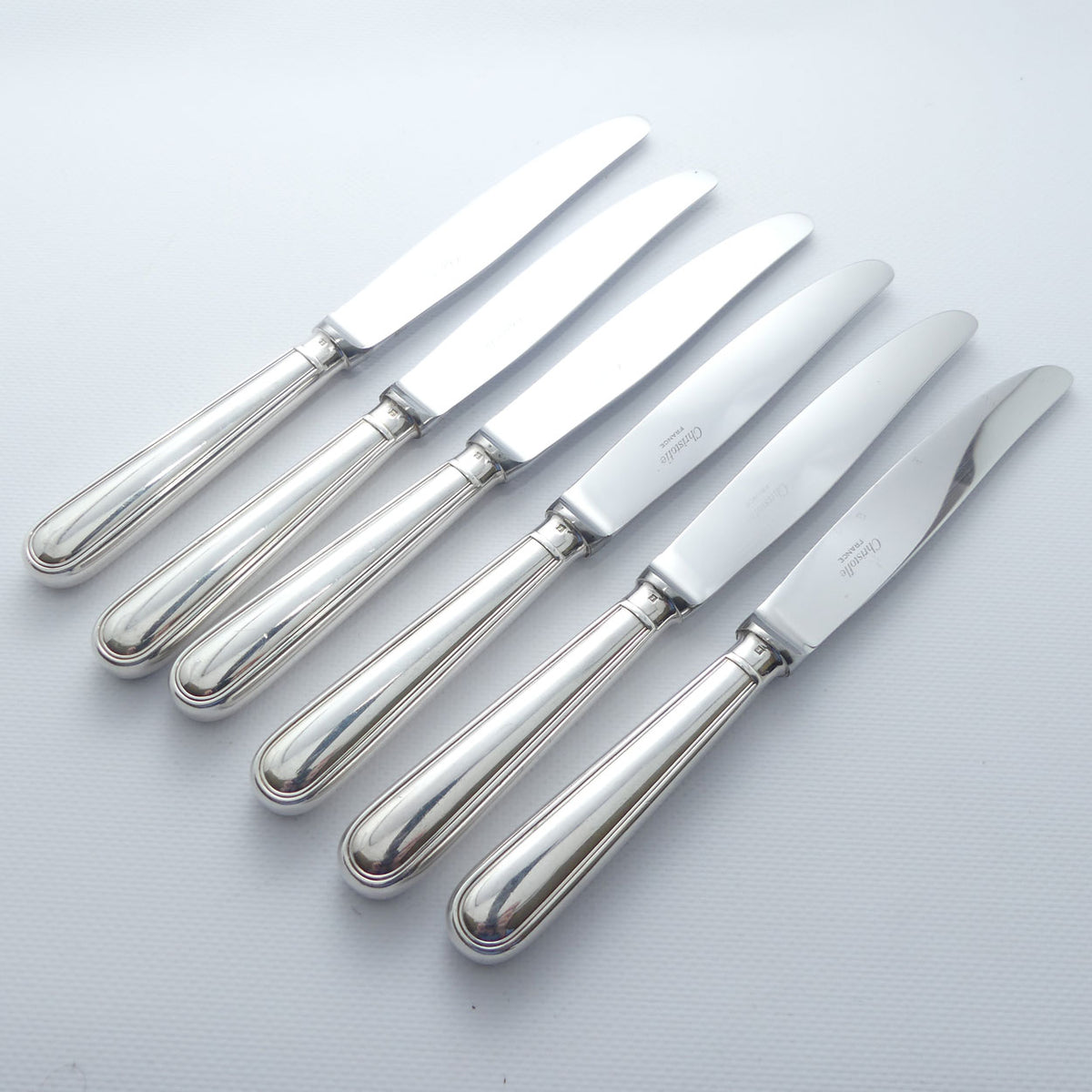 Christofle France | Albi design | Set of 6 Dinner Knives | #1 | 24.5cm long