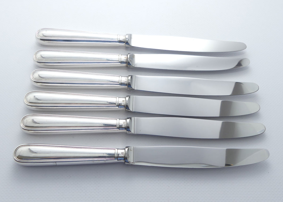 Christofle France | Albi design | Set of 6 Dinner Knives | #1 | 24.5cm long