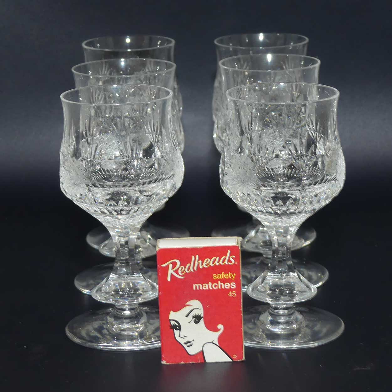 Set of Beautifully Facetted and Pinwheel cut Crystal liqueur glasses | 50ml