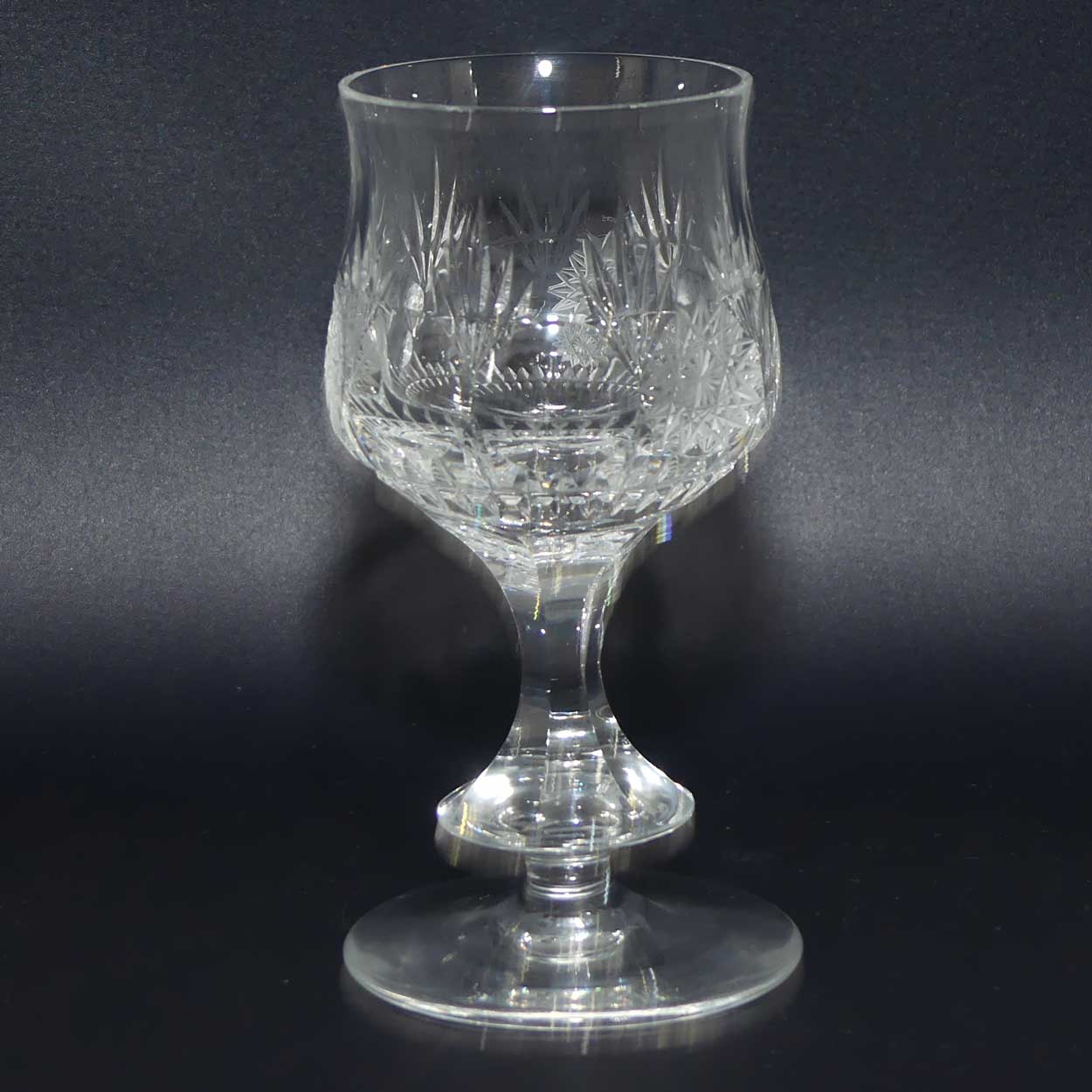 Set of Beautifully Facetted and Pinwheel cut Crystal liqueur glasses | 50ml