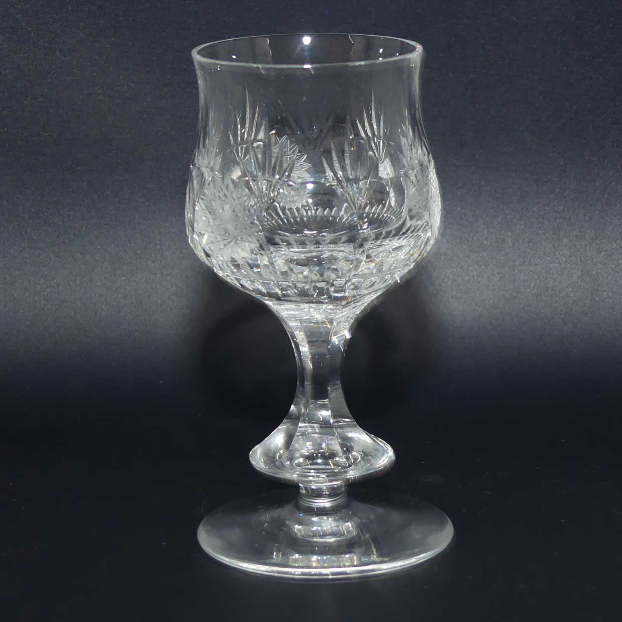 Set of Beautifully Facetted and Pinwheel cut Crystal liqueur glasses | 50ml