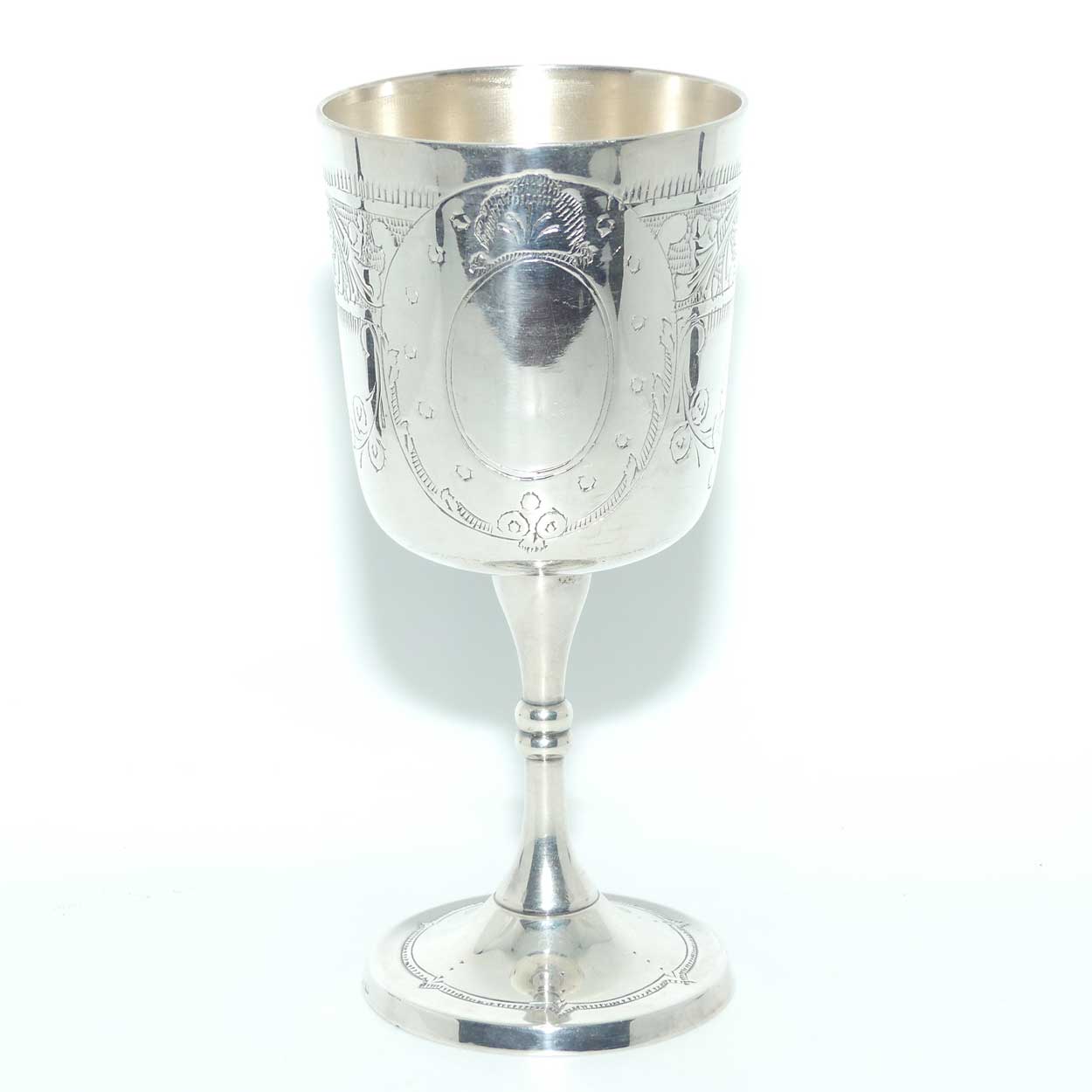 Set of 6 Silver Plated Embossed Wine Goblets