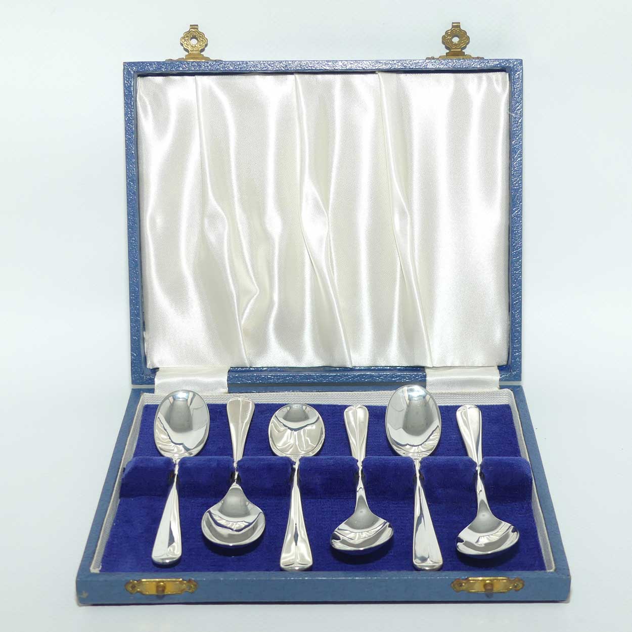 Boxed Set of 6 EPNS Silver Plated tea spoons | Rat tails | Sheffield made