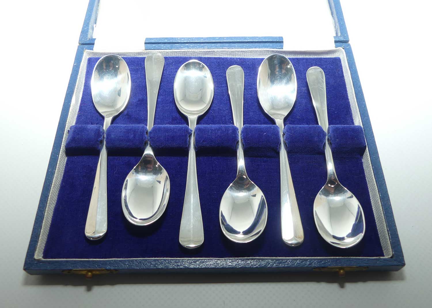 Boxed Set of 6 EPNS Silver Plated tea spoons | Rat tails | Sheffield made