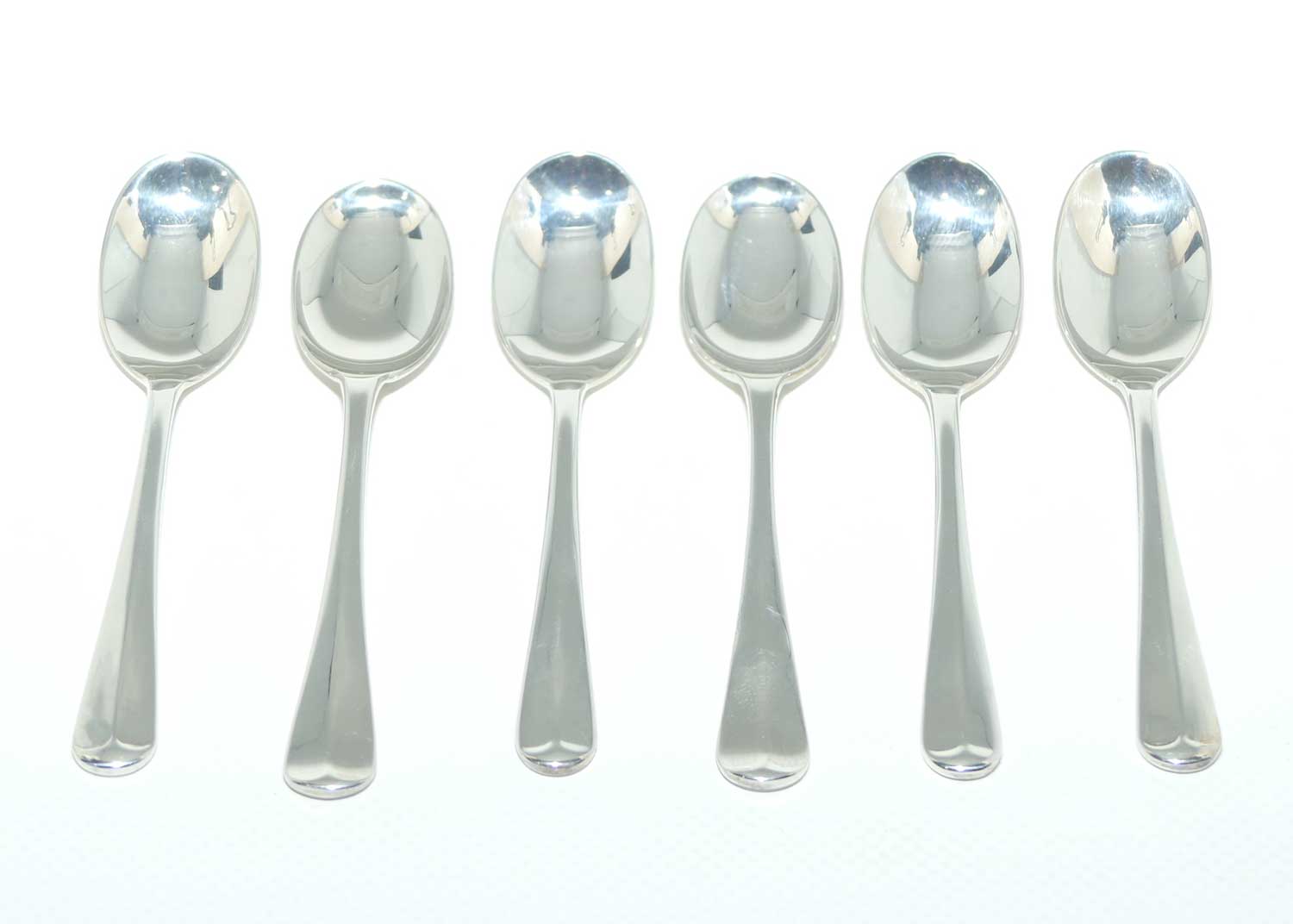 Boxed Set of 6 EPNS Silver Plated tea spoons | Rat tails | Sheffield made