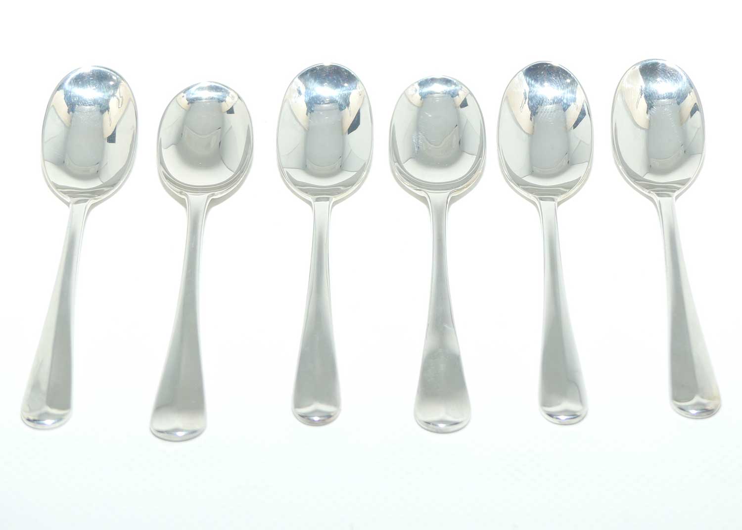 Boxed Set of 6 EPNS Silver Plated tea spoons | Rat tails | Sheffield made