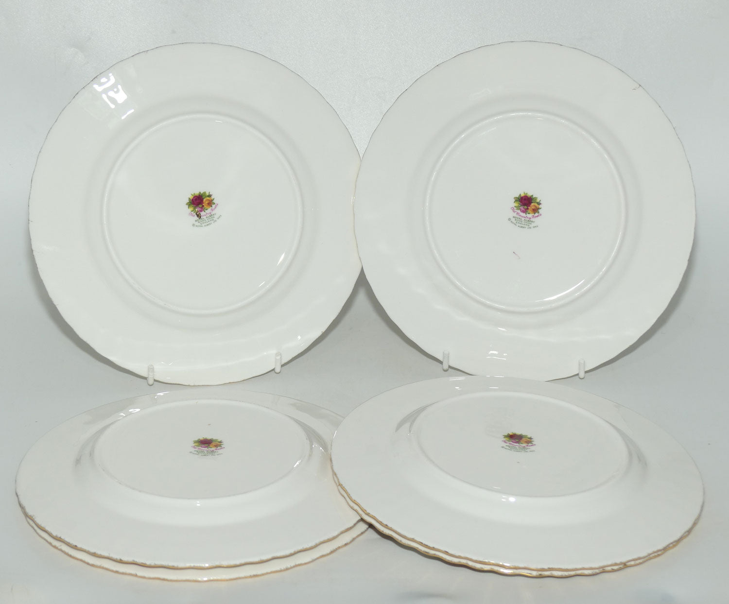 Royal Albert Bone China England Old Country Roses set of 6 entree or salad plates | 20.5cm | © 1962 Royal Albert Ltd backstamp