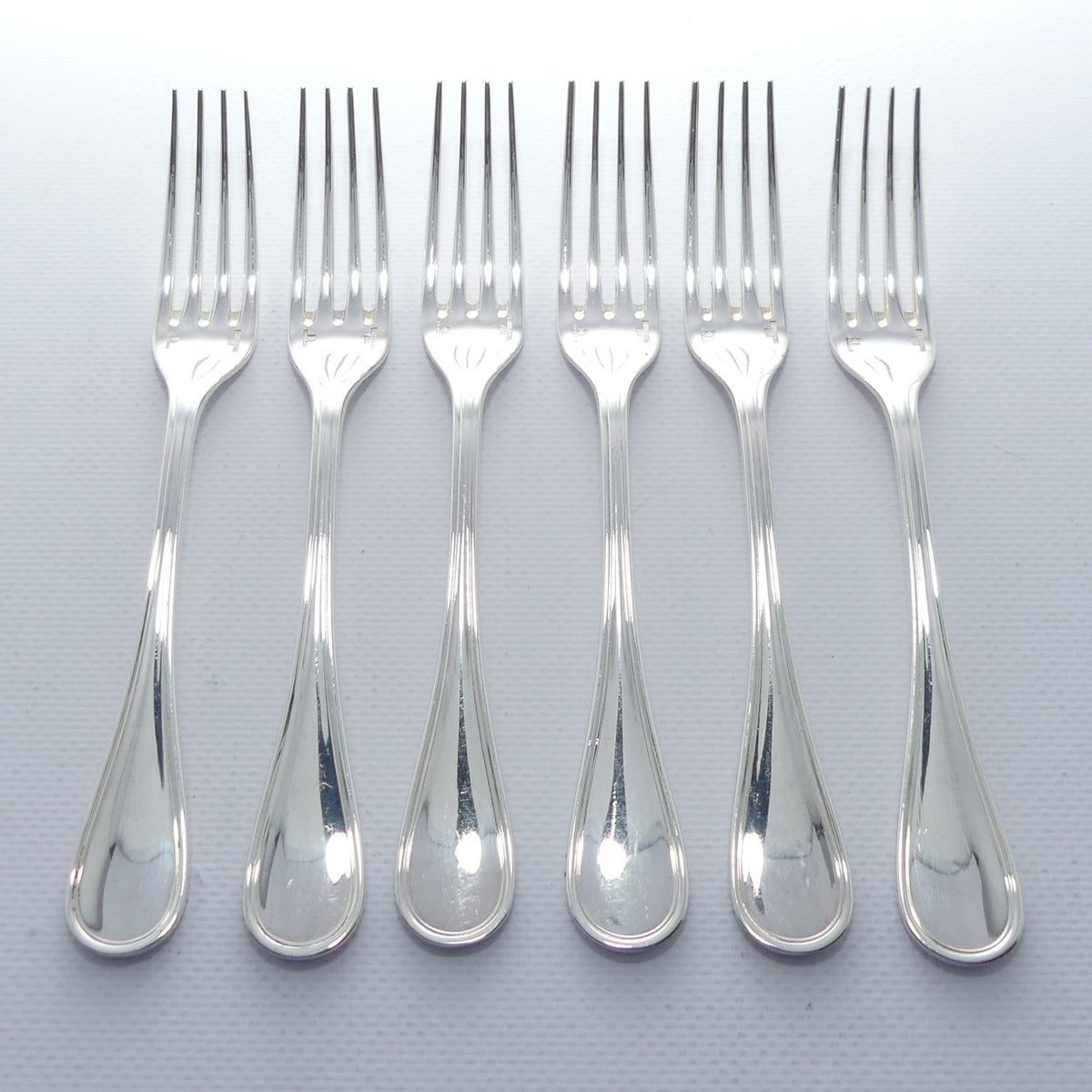 Christofle France | Albi design | Set of 6 Salad or Desert Forks | 17cm long