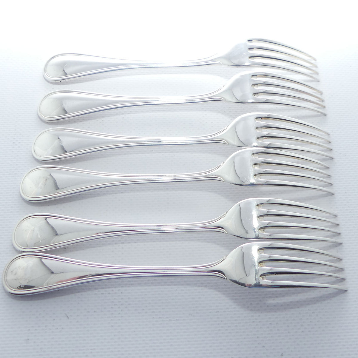Christofle France | Albi design | Set of 6 Salad or Desert Forks | 17cm long