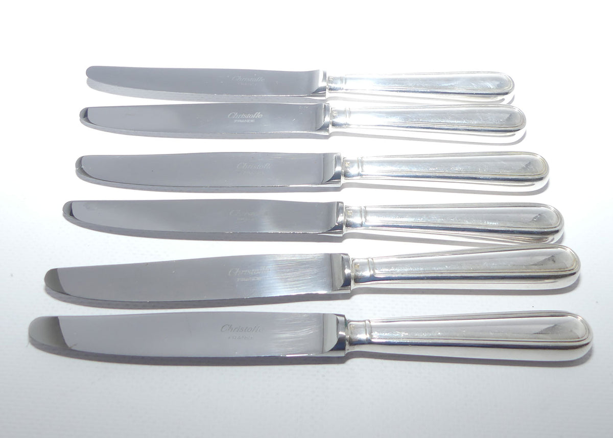 Christofle France | Albi design | Set of 6 Salad or Desert Knives | 19.5cm long