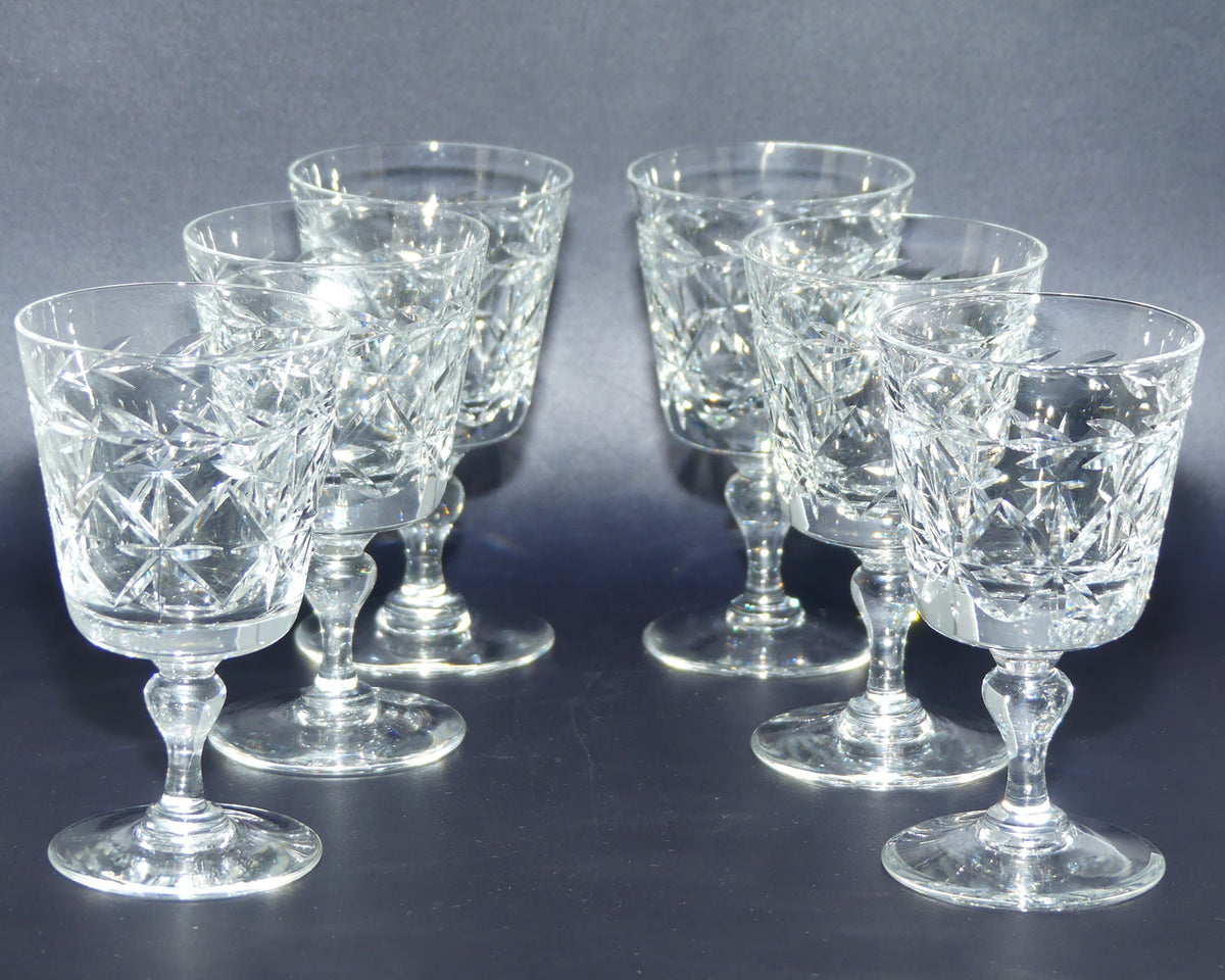 Set of 6 Webb Crystal Facetted Star pattern with garland Liqueur glasses | 75ml