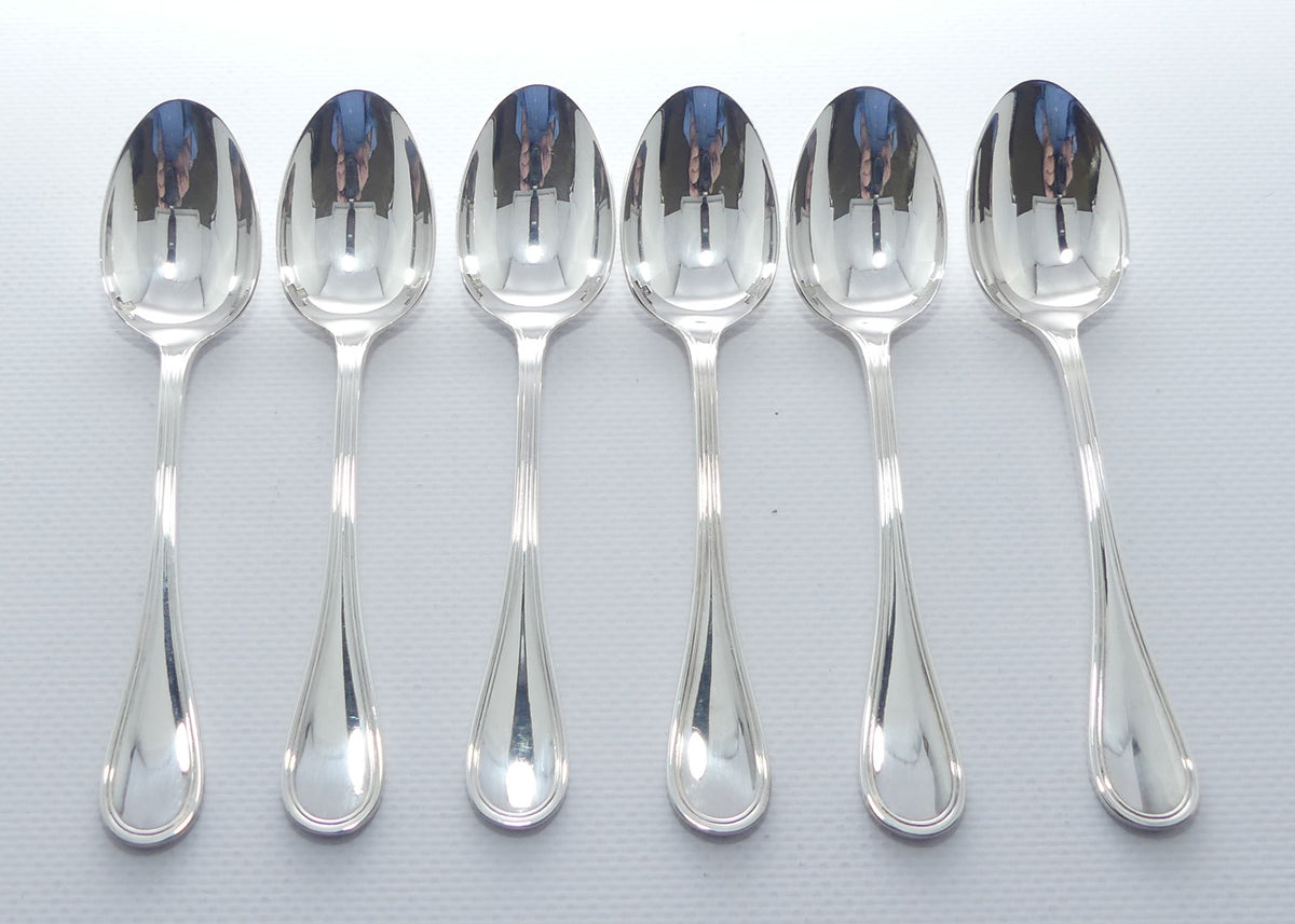 Christofle France | Albi design | Set of 6 Tea Spoons | 13.5cm long