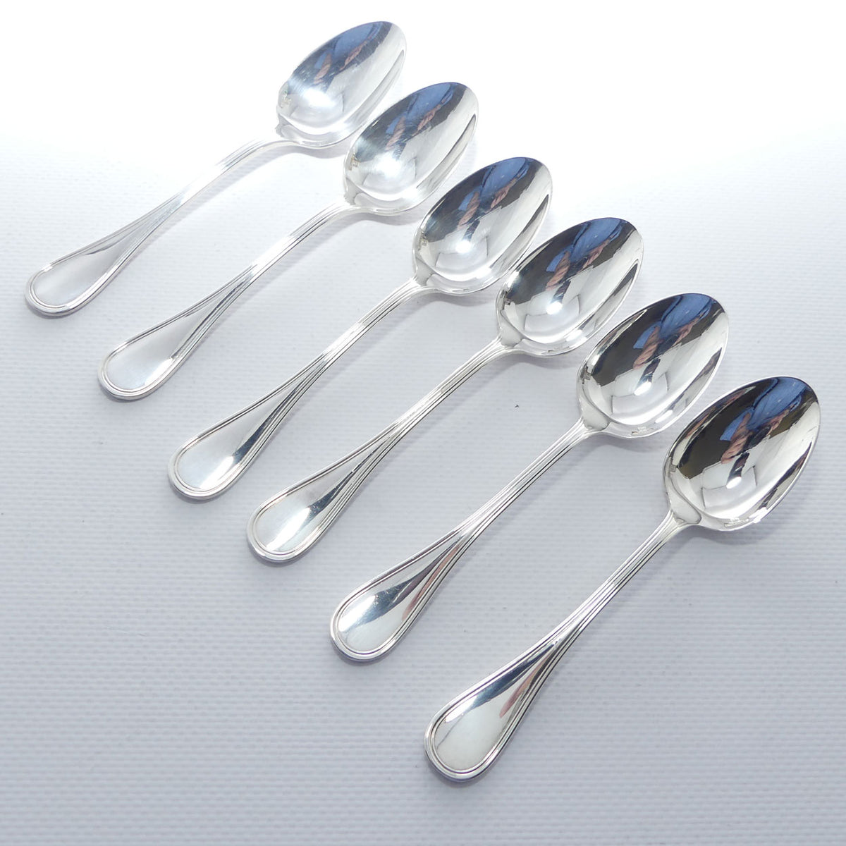 Christofle France | Albi design | Set of 6 Tea Spoons | 13.5cm long