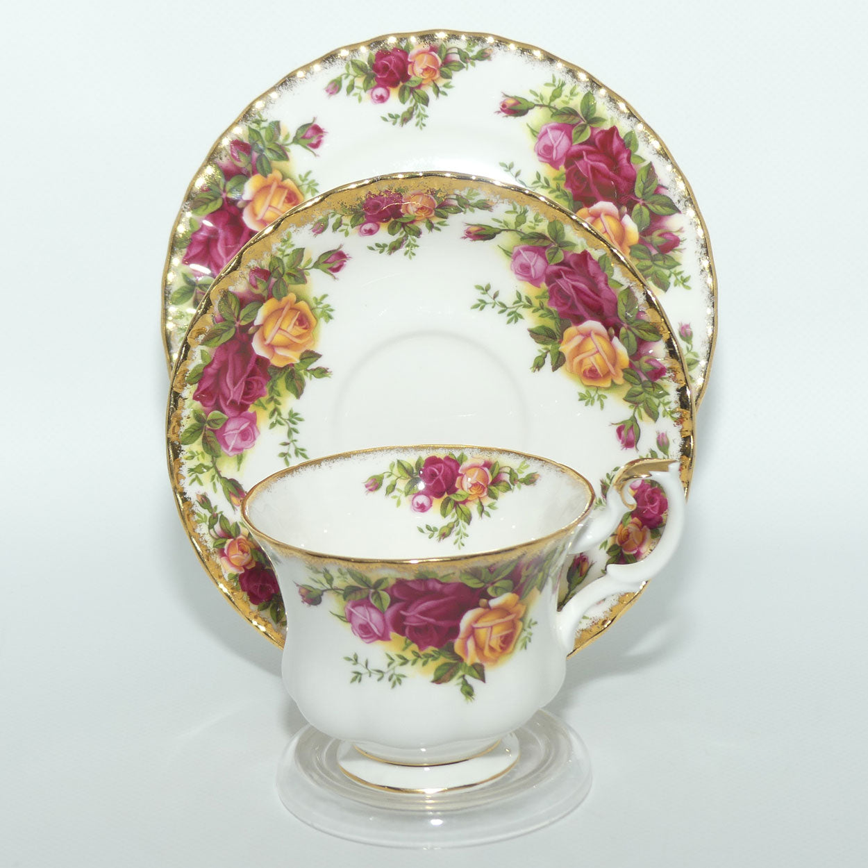 Royal Albert Bone China England Old Country Roses set of 6 trios | early backstamp