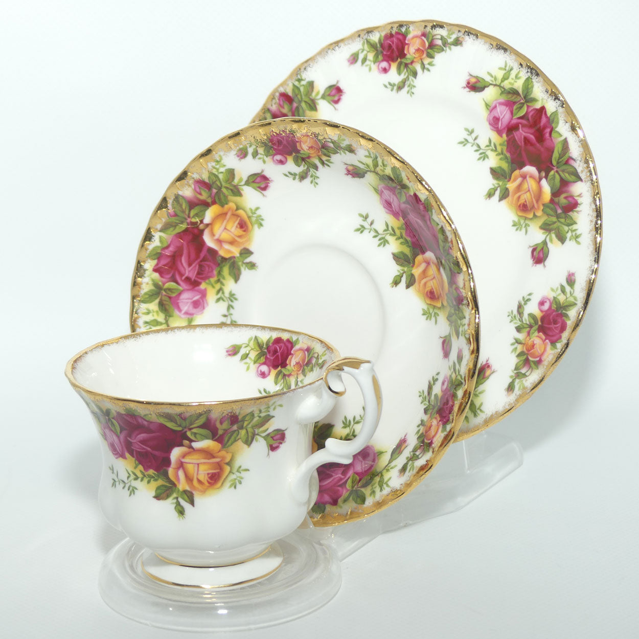 Royal Albert Bone China England Old Country Roses set of 6 trios | early backstamp