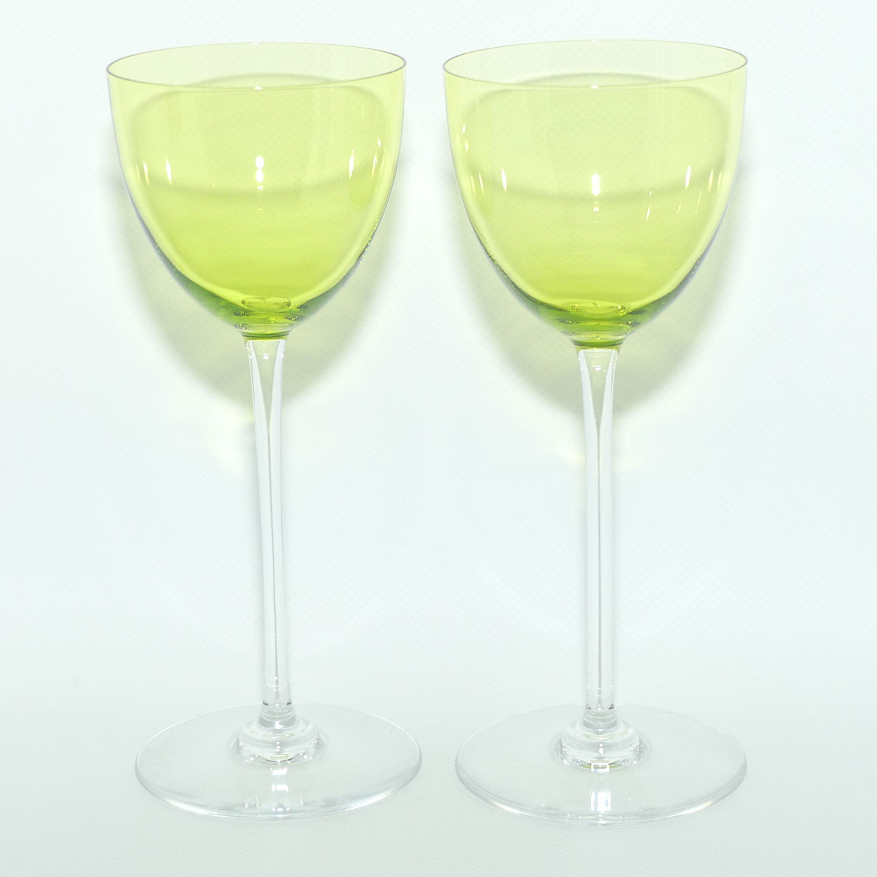 Baccarat France set of 7 Perfection Chartreuse Green wine glasses