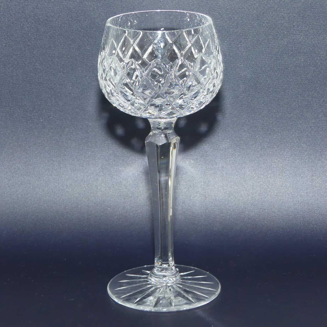 Set of 9 Fine quality Diamond Cut Crystal wine glasses | Hexagonal stems | 18.5cm | 115ml