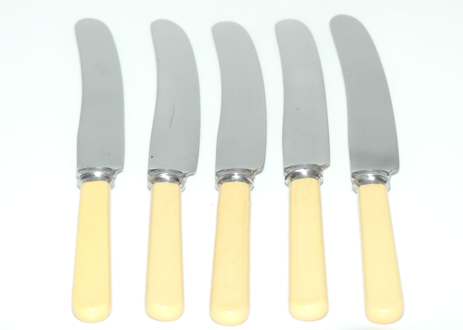 Set of 5 Viner and Hall Sheffield | Faux Bone Handle Knives | 20cm long