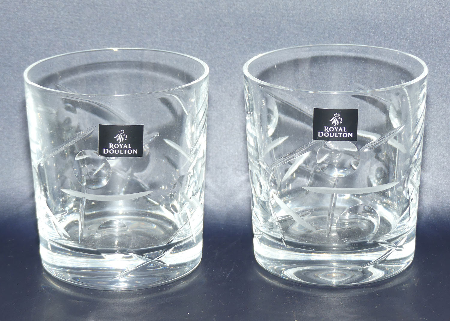 Royal Doulton Crystal Lunar pattern | pair of Whisky tumblers | 225ml