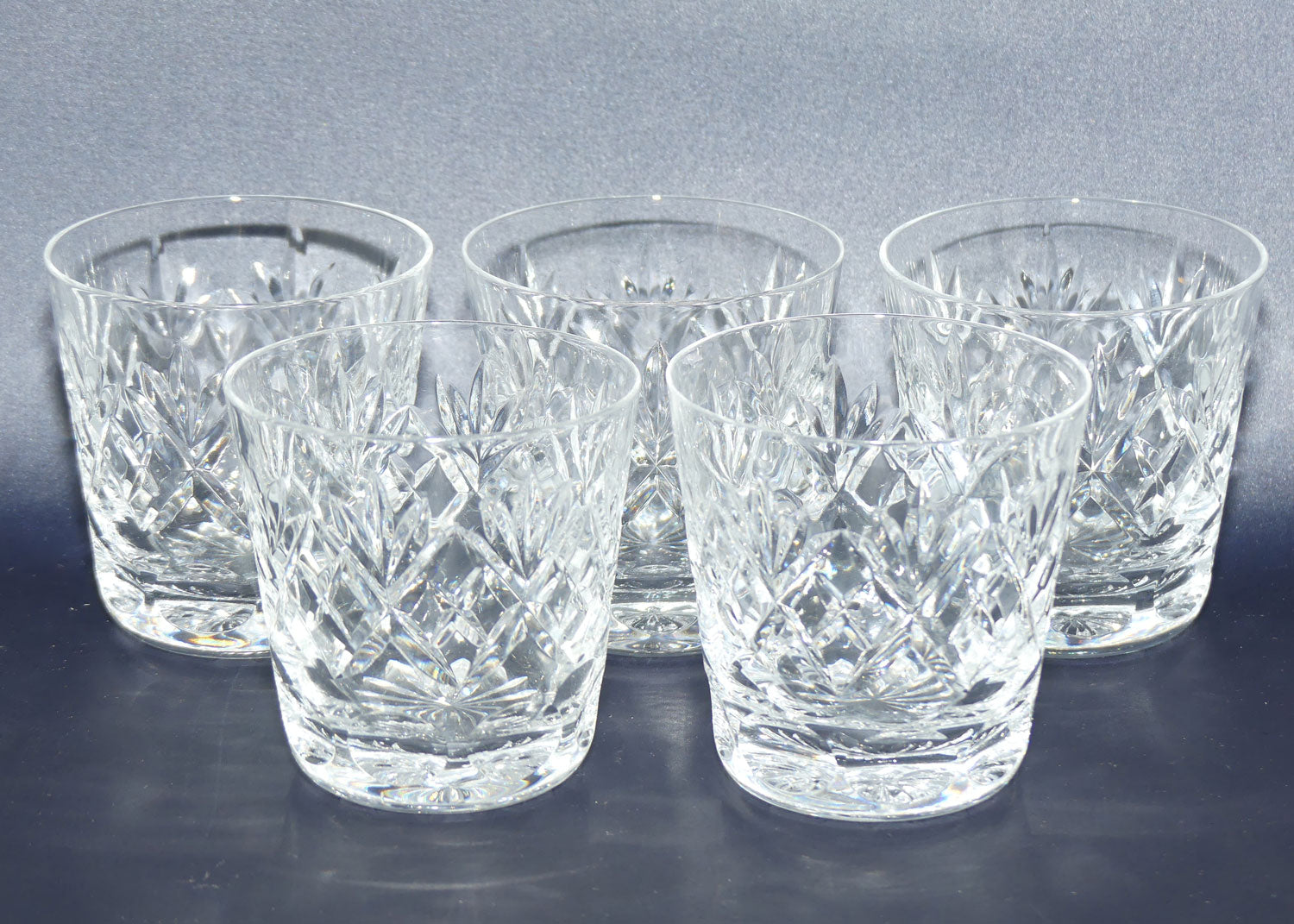 Royal Doulton Crystal Georgian pattern | set of 5 smaller Whisky tumblers | 100ml