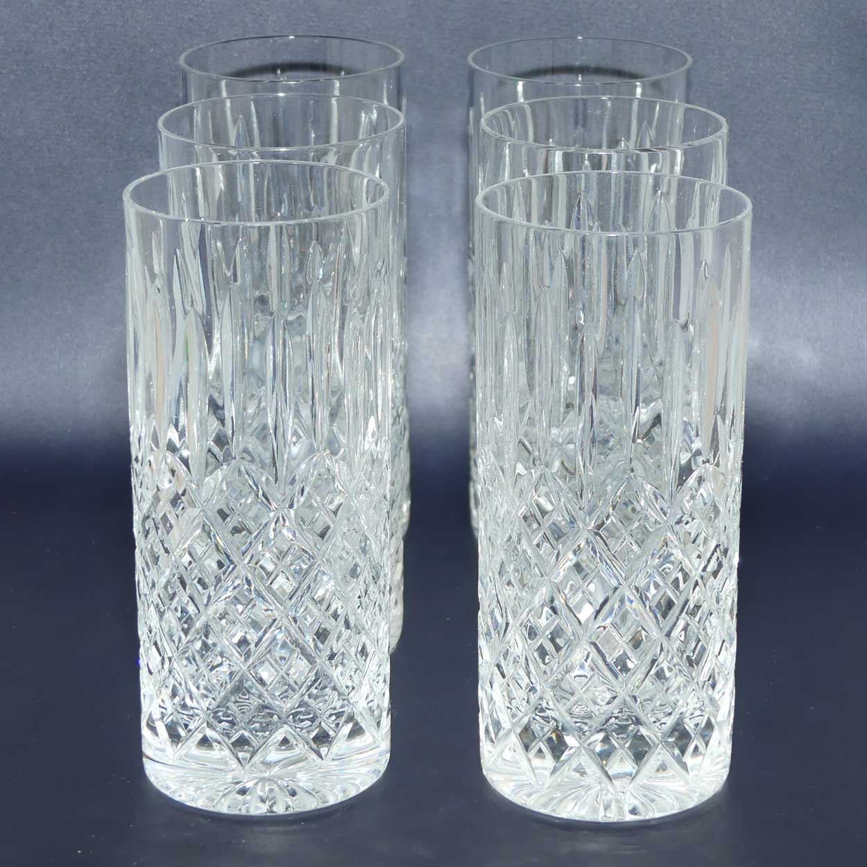 Stuart Crystal Shaftesbury pattern | set of 6 High Ball Glasses | 300ml
