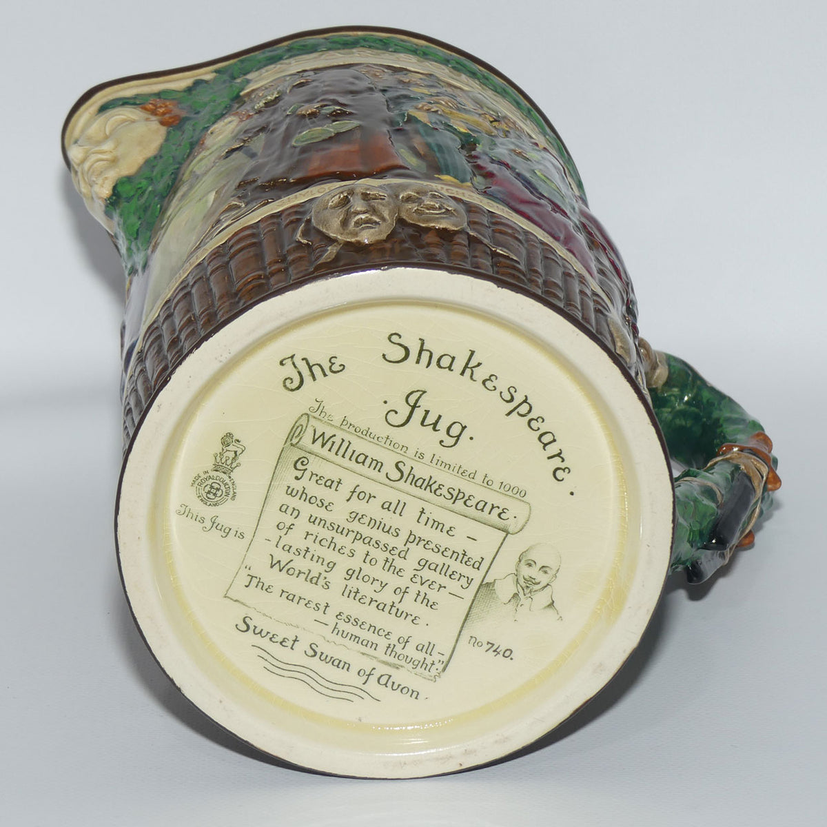 Royal Doulton William Shakespeare Loving Jug | LE 740/1000 + Cert