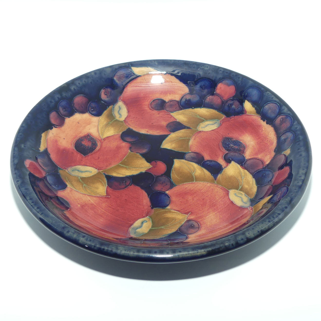 William Moorcroft Pomegranate shallow bowl | #1 | Two Open Pomegranates