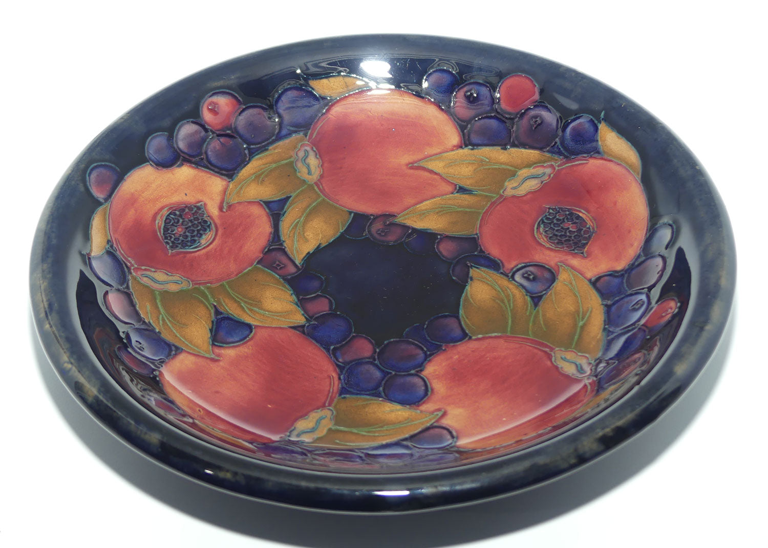 William Moorcroft Pomegranate shallow bowl | #2 | 2 Open Pomegranates