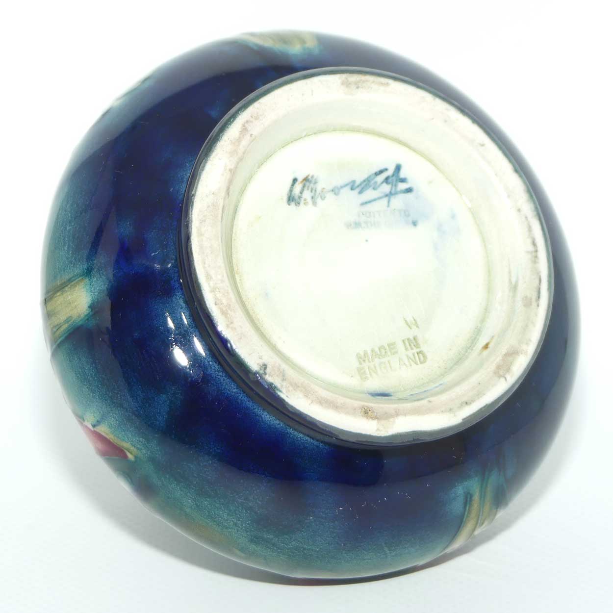 Walter Moorcroft Orchid on Light Green transition to Blue Ground vase | Shape 32/4