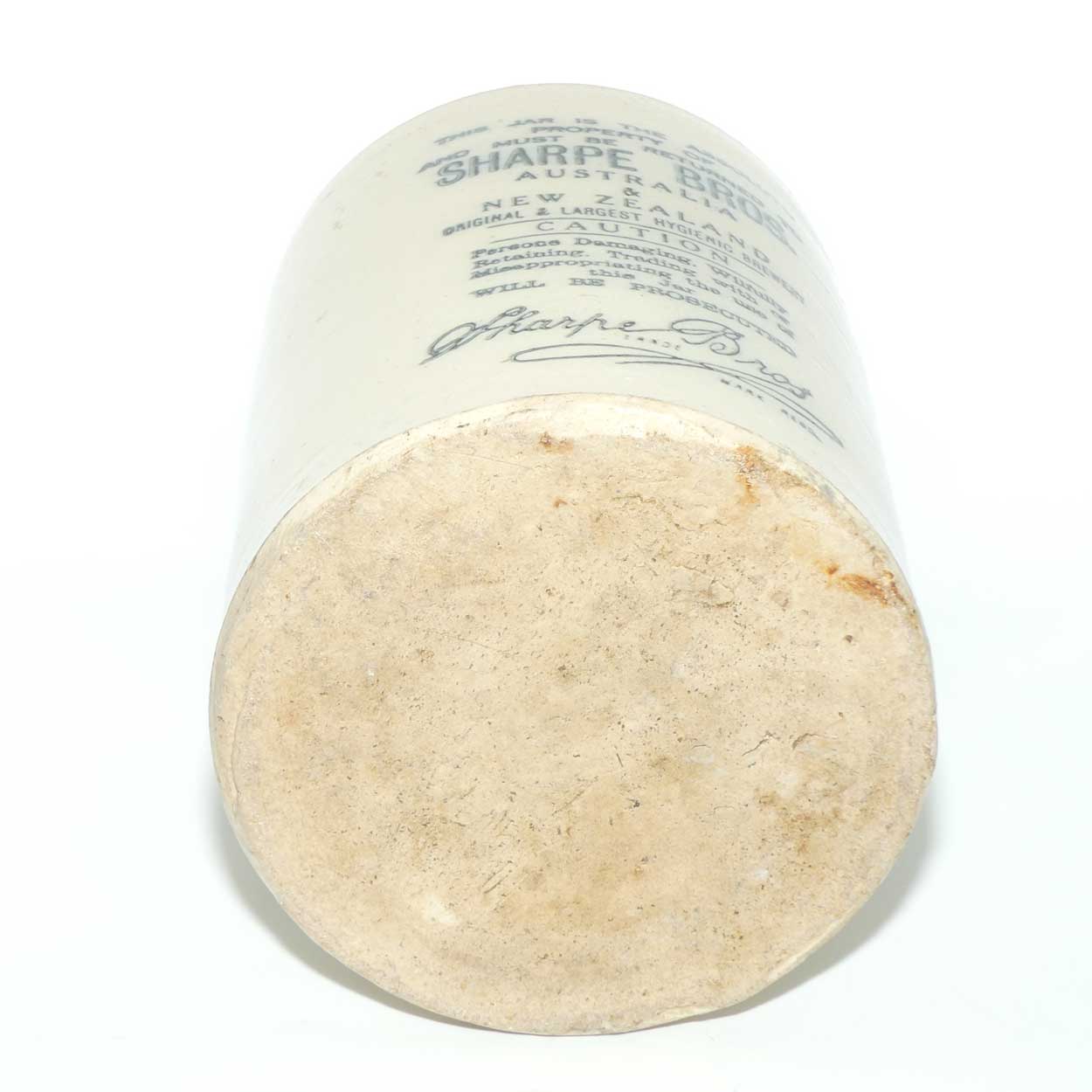 Sharpe Bros Australia and New Zealand Stoneware Demijohn with stopper and handle