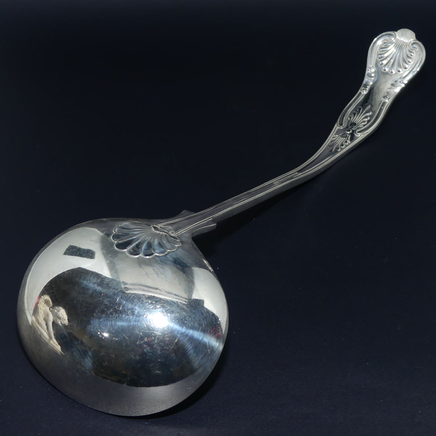 Sheffield England EPNS A1 Kings Pattern soup ladle | large | 30cm long