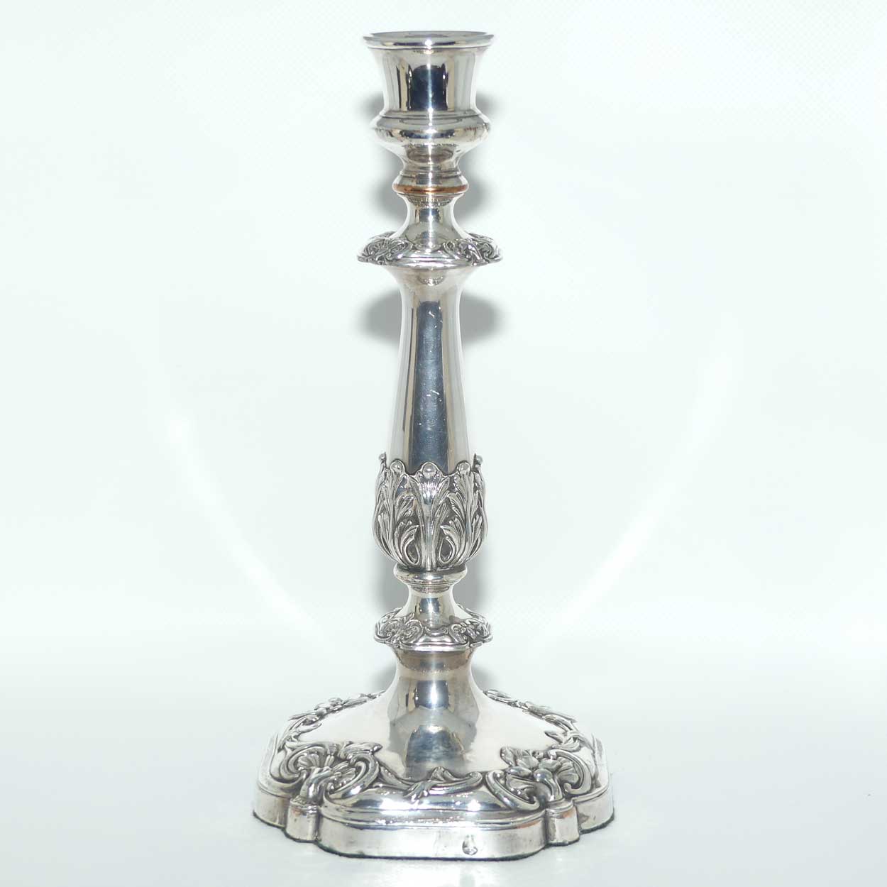 Pair of Georgian Old Sheffield Plate table candlesticks | Roberts, Smith & Co Sheffield