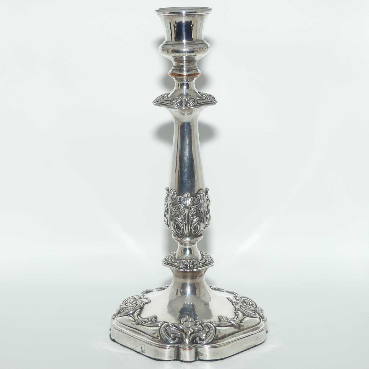 Pair of Georgian Old Sheffield Plate table candlesticks | Roberts, Smith & Co Sheffield