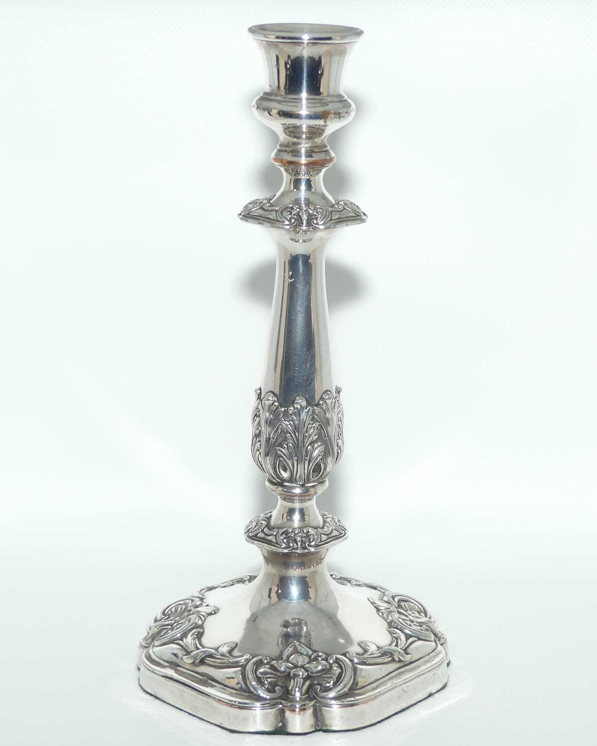 Pair of Georgian Old Sheffield Plate table candlesticks | Roberts, Smith & Co Sheffield