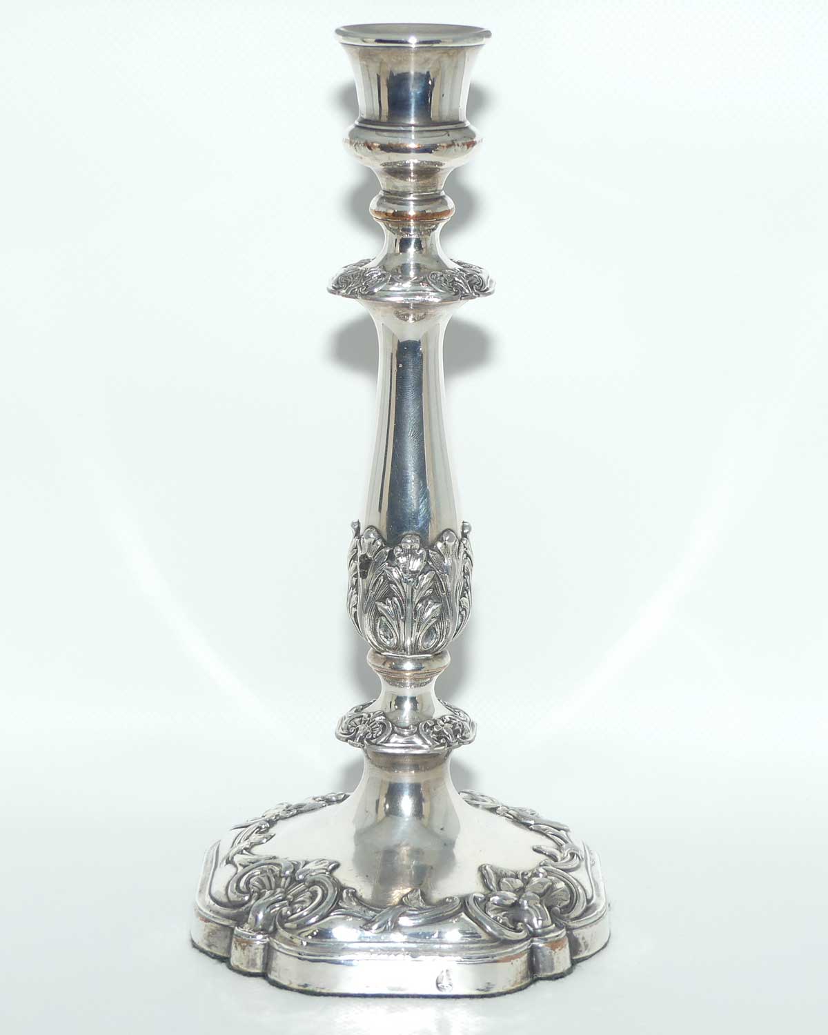 Pair of Georgian Old Sheffield Plate table candlesticks | Roberts, Smith & Co Sheffield