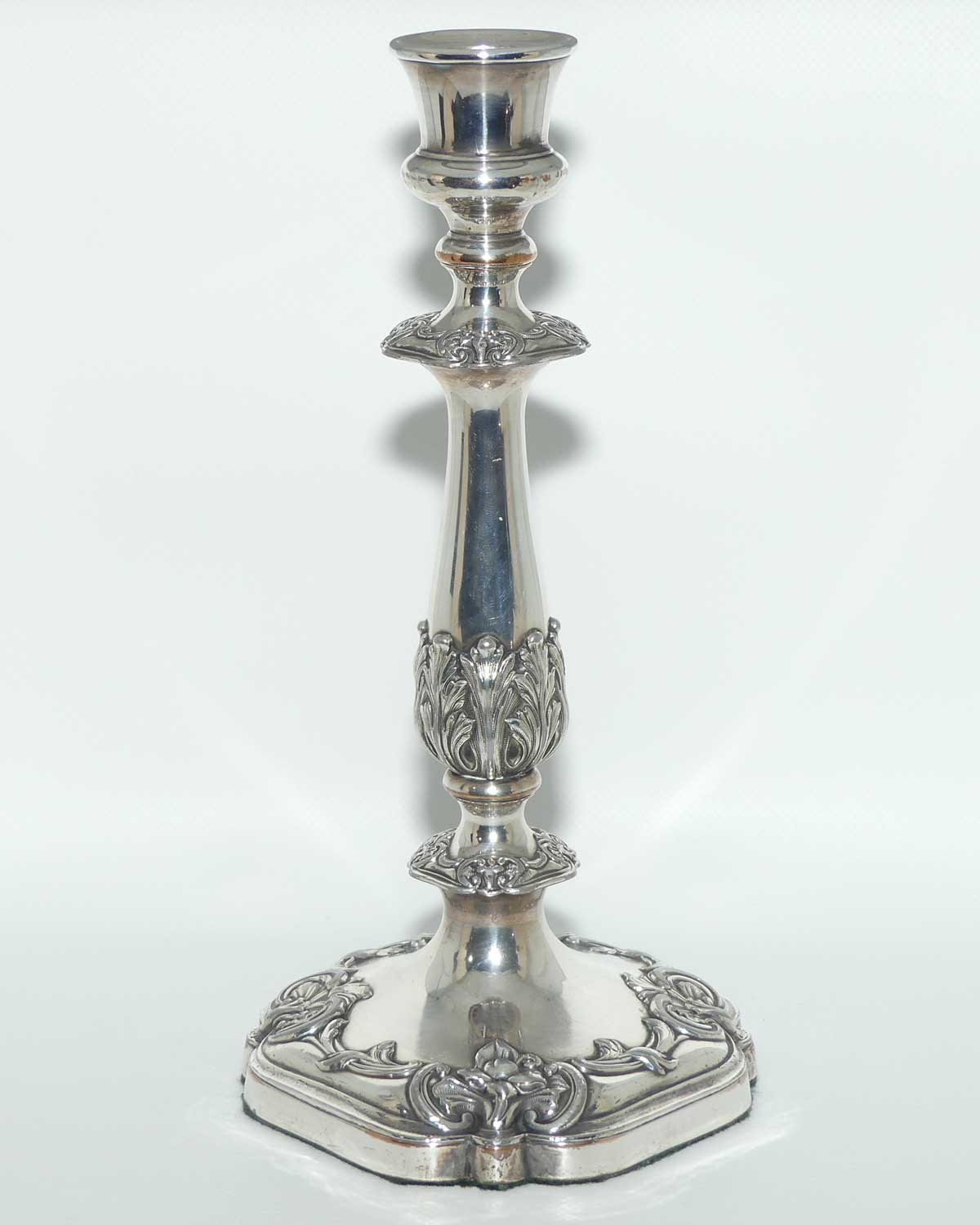 Pair of Georgian Old Sheffield Plate table candlesticks | Roberts, Smith & Co Sheffield